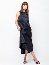 Odeeh - Satin Skirt - Midnight - Verdalina