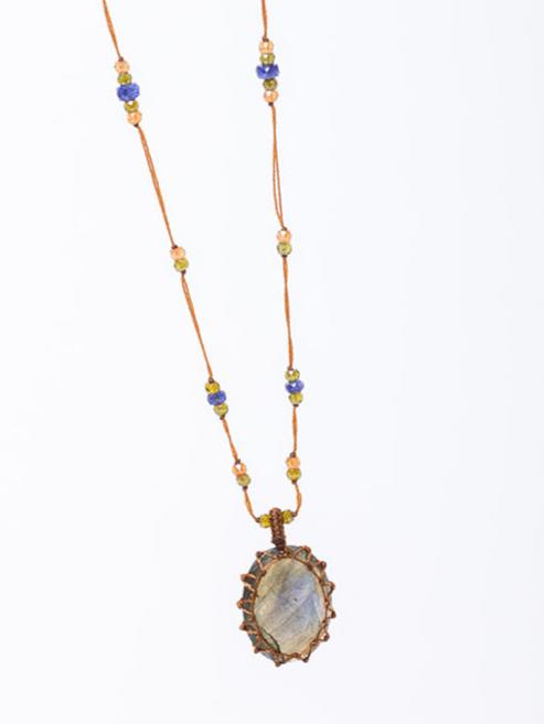 Sharing - Tibetan Necklace - Labradorite Blue - Verdalina