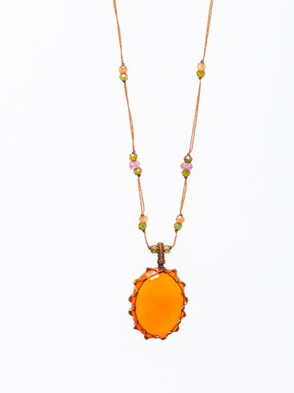 Sharing - Tibetan Necklace - Orange Onyx - Verdalina