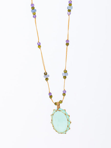 Sharing - Tibetan Necklace - Chalcedony Blue - Verdalina