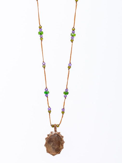 Sharing - Tibetan Necklace - Corundum Dark - Verdalina