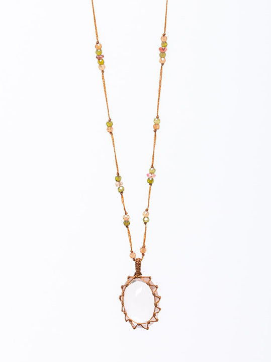 Sharing - Tibetan Necklace - Pink Quartz - Verdalina