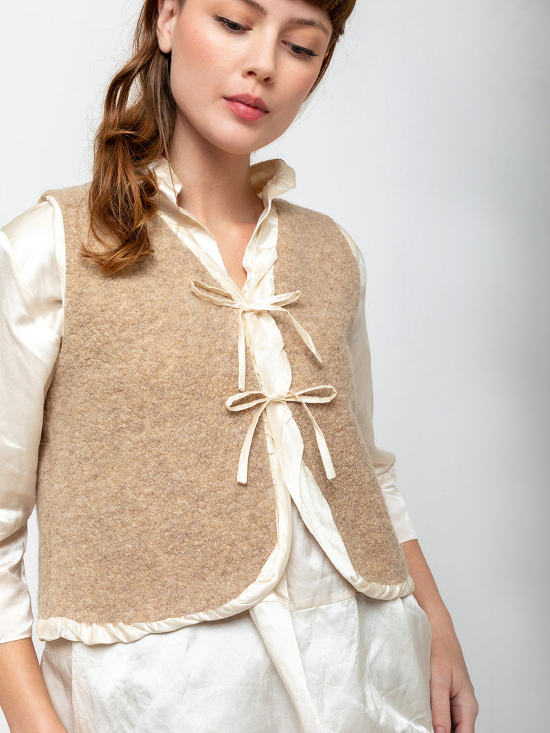 Sula - Tie Vest - Beige - Verdalina