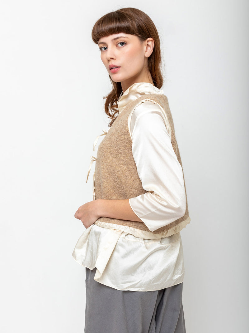 Sula - Tie Vest - Beige - Verdalina