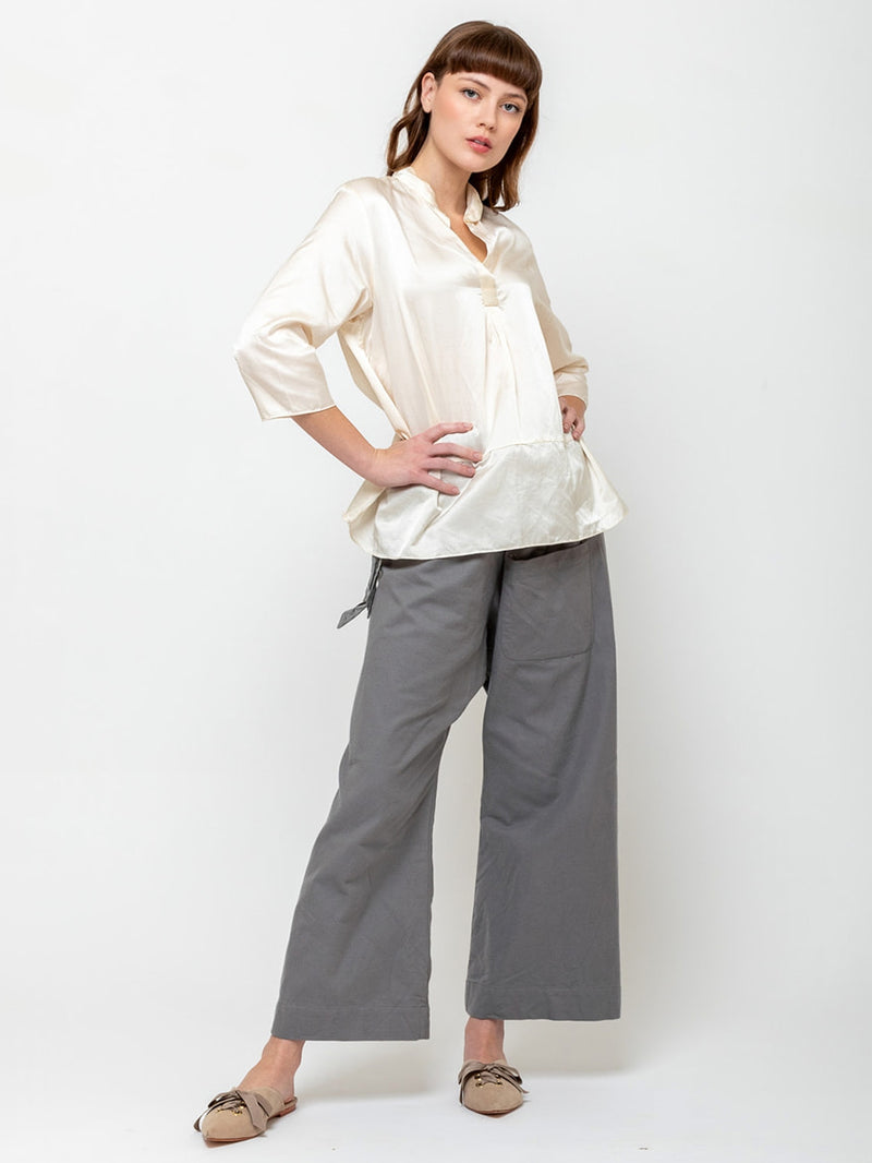 Sula - Wide Leg Japan Pants - Elephant - Verdalina