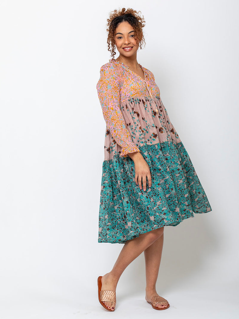 Yvonne S - Short to Knee Hippy Dress - Bubbles - Verdalina